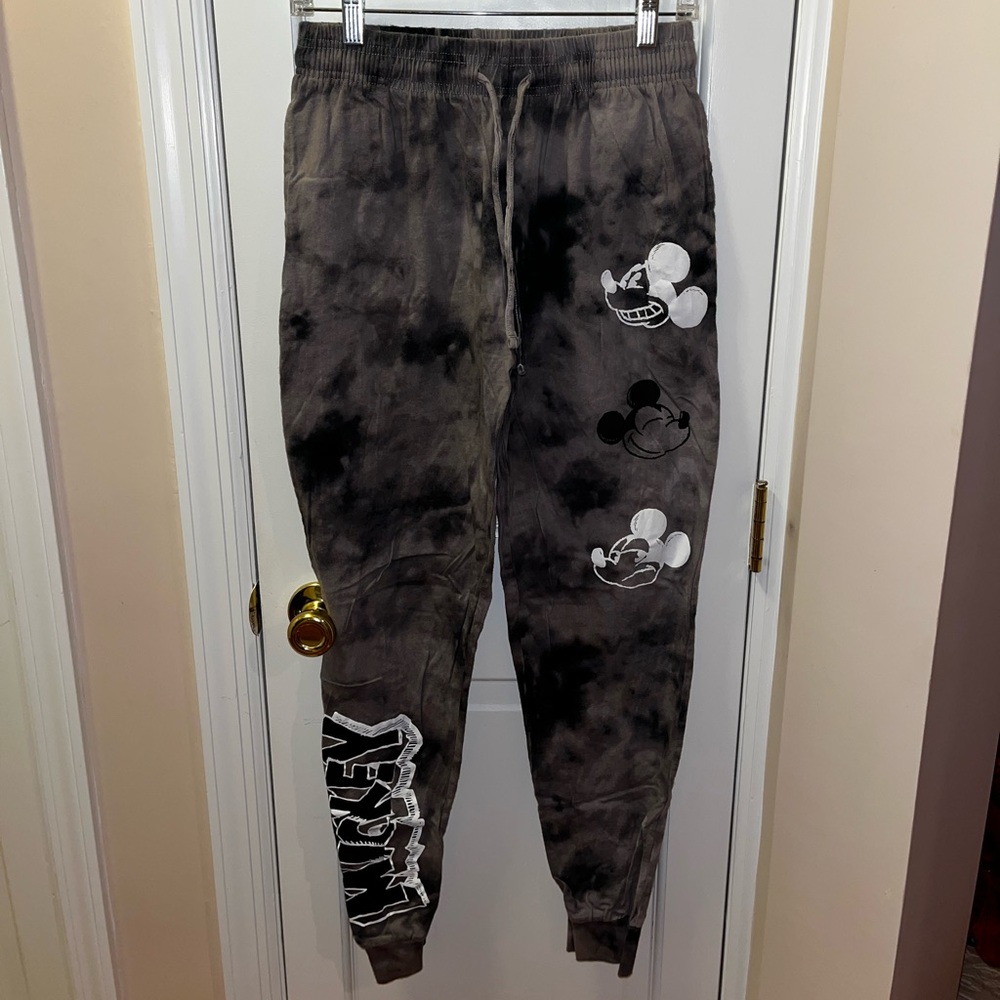 Disney Mickey Mouse Grey Tie-dye Joggers (Large)